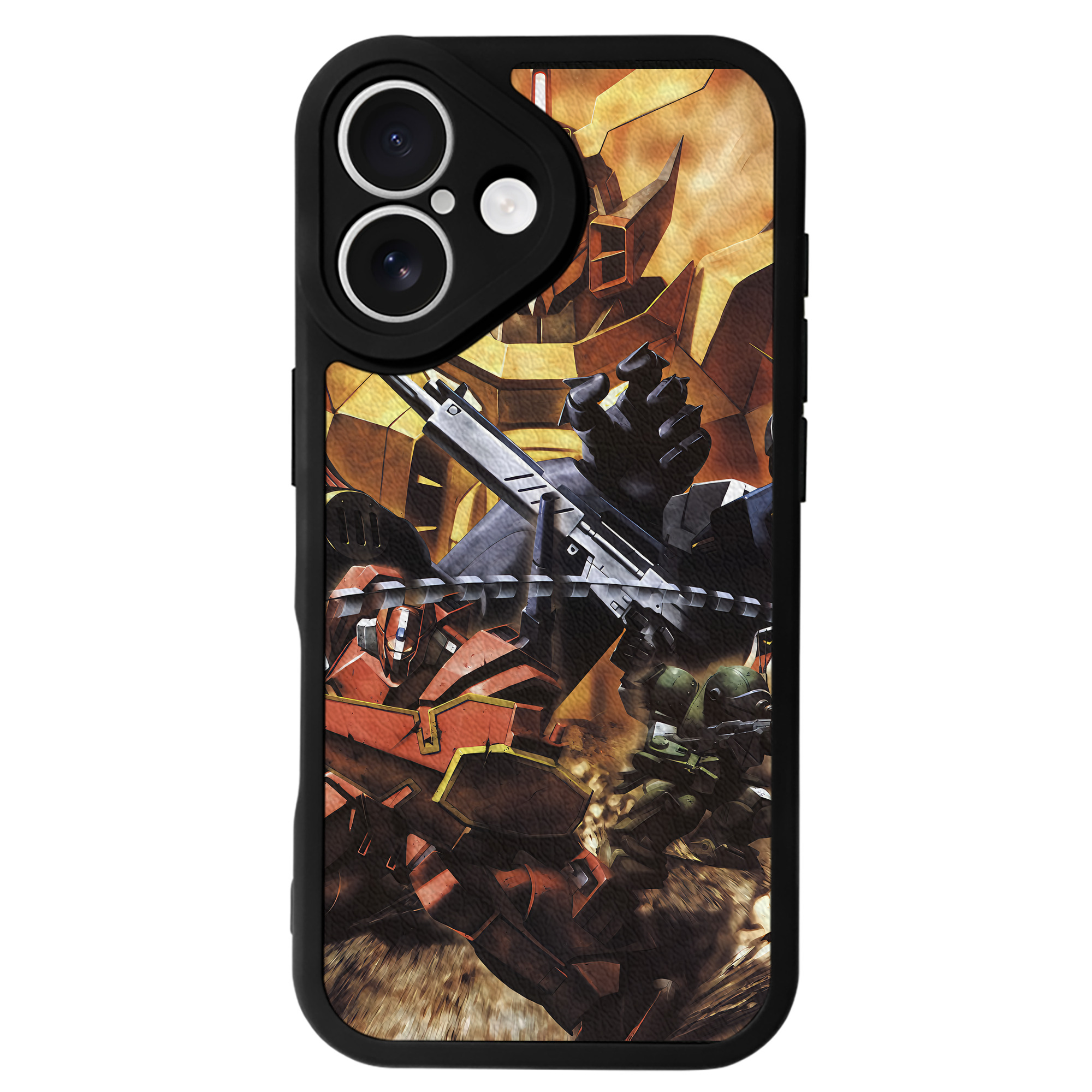 （画像用） 機動戦士ガンダム Mobile Suit Gundam 【iPhone 16シリーズ対応】シリコンスマホケース（レザー調） 材質：シリコン